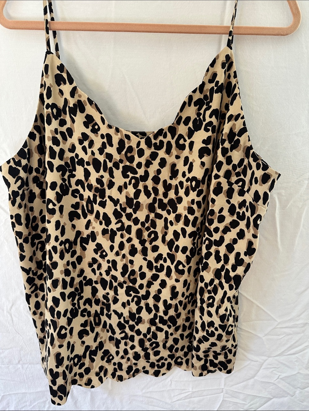Halogen Leopard Print Cami Tank Top - Beige & Black XXL